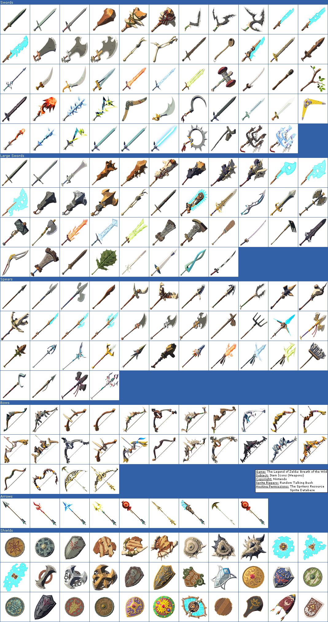 Item Icons (Weapons)