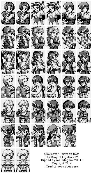 The King of Fighters R-1 - Character Portraits