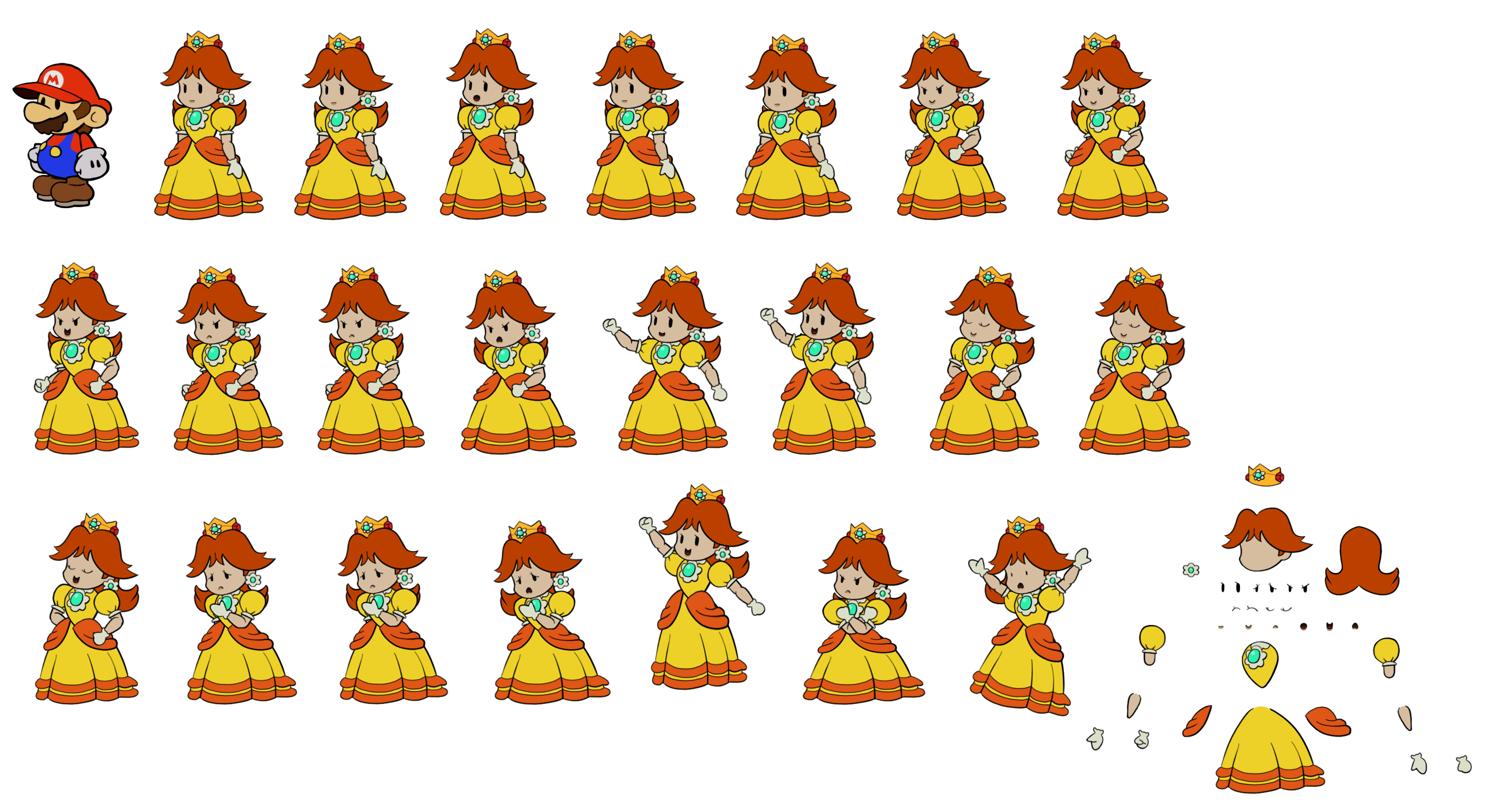 Mario Customs - Daisy (Paper Mario-Style)