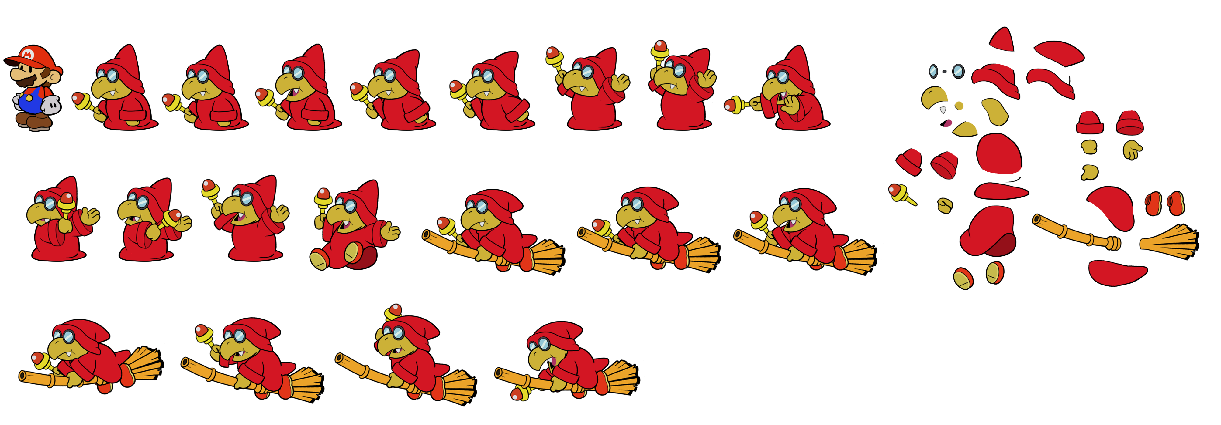 Magikoopa (Red, Paper Mario-Style)