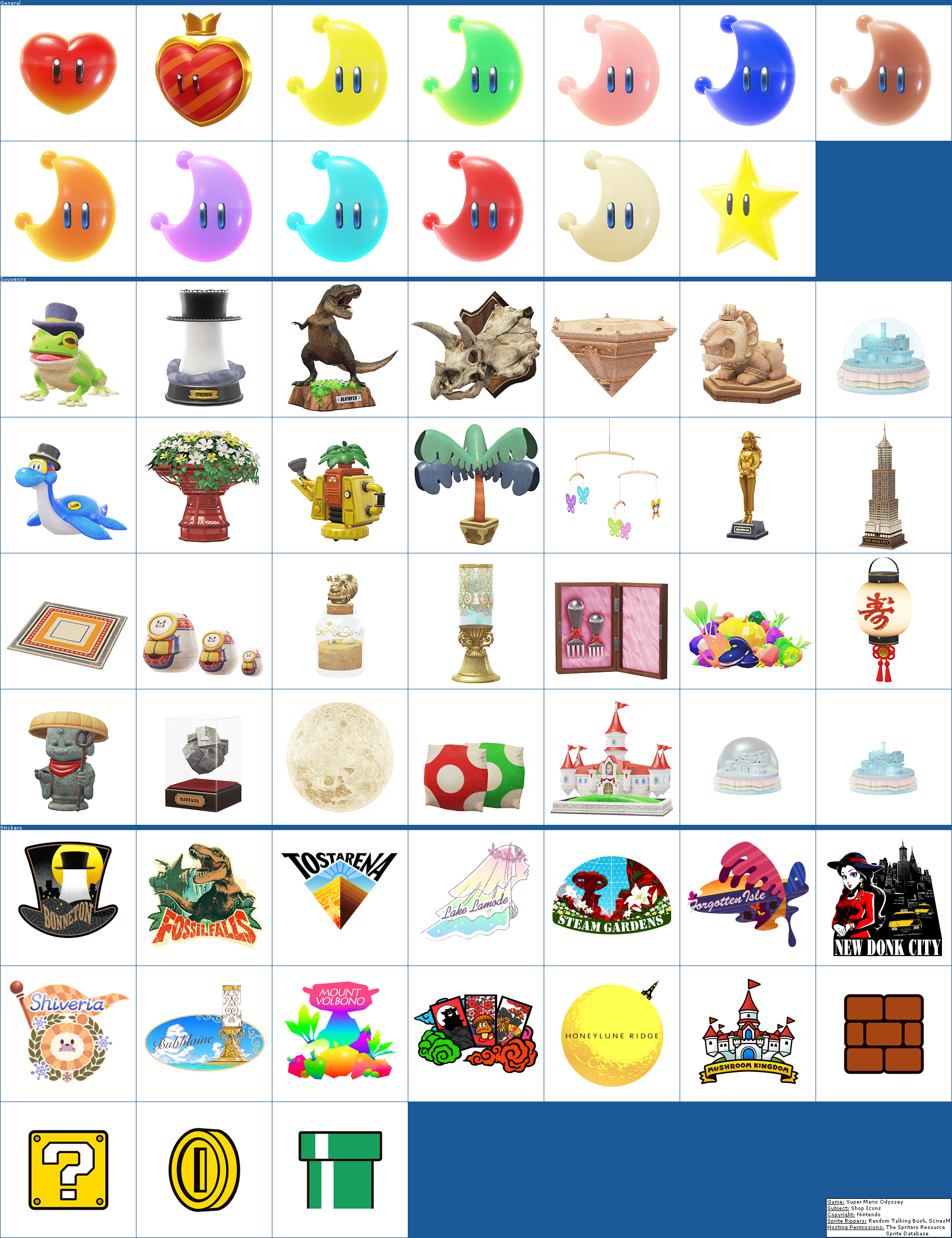 Super Mario Odyssey - Shop Icons