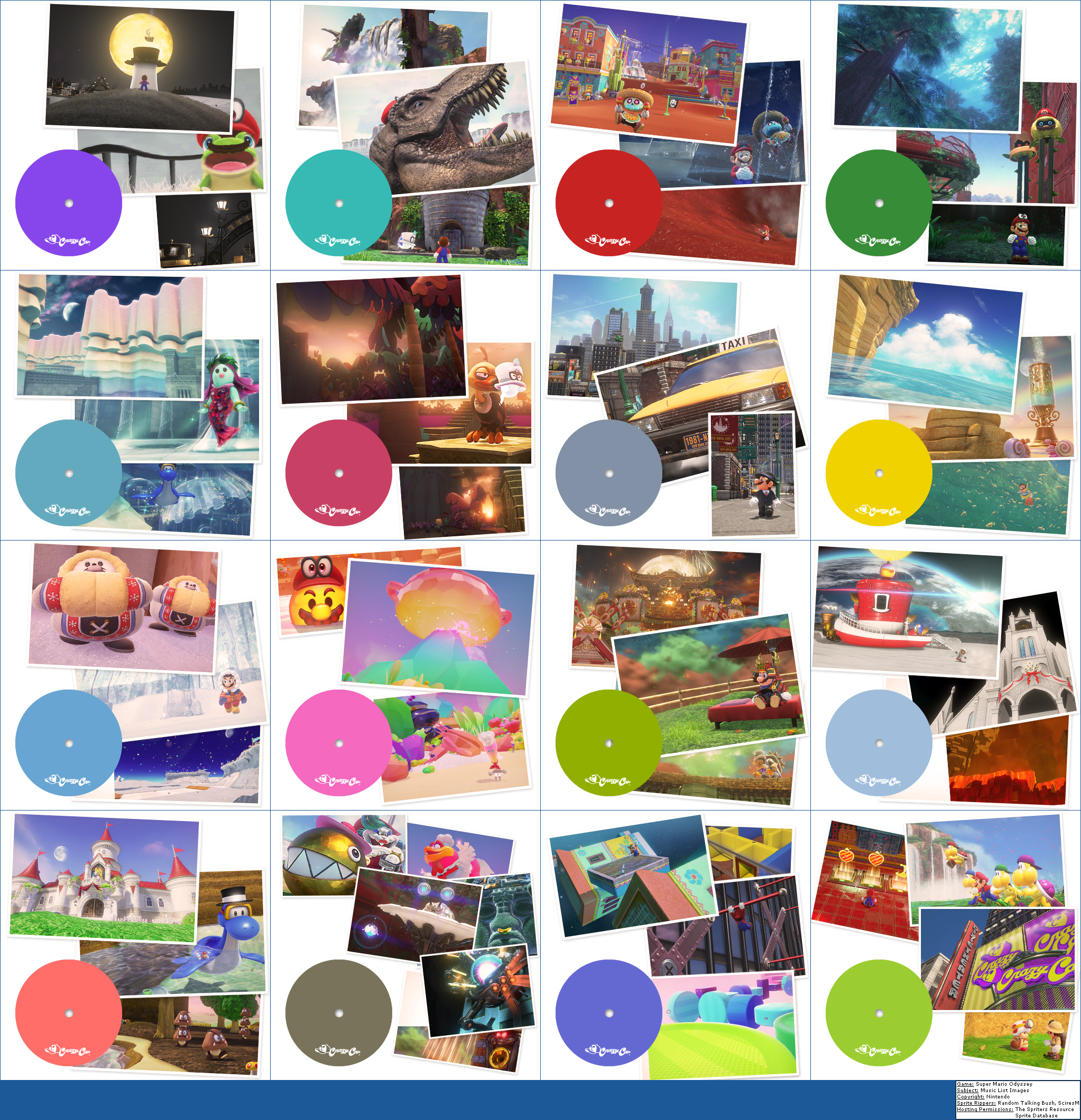Super Mario Odyssey - Music List Images