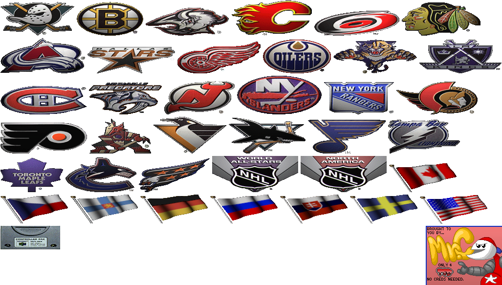 Harden æstetisk Hvor fint Nintendo 64 - NHL Breakaway 99 - Team Logos - The Spriters Resource