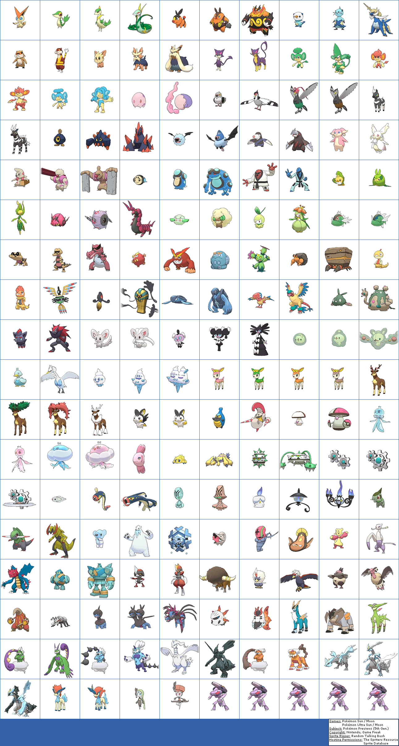 The Spriters Resource - Full Sheet View - Pokémon Ultra Sun / Ultra Moon -  Alola Dex Previews (6th Generation, Normal)