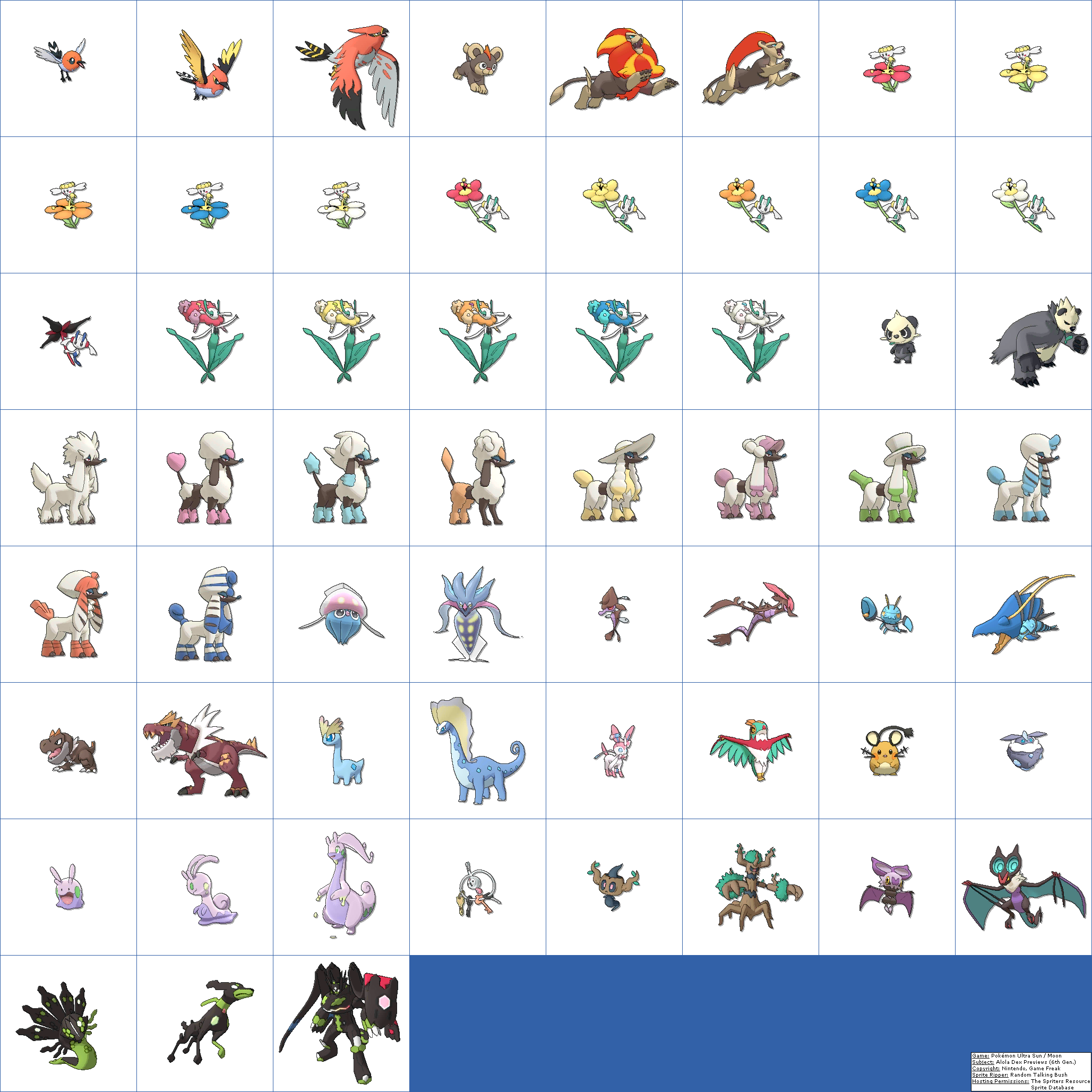 The Spriters Resource - Full Sheet View - Pokémon Ultra Sun / Ultra Moon -  Alola Dex Previews (4th Generation, Normal)