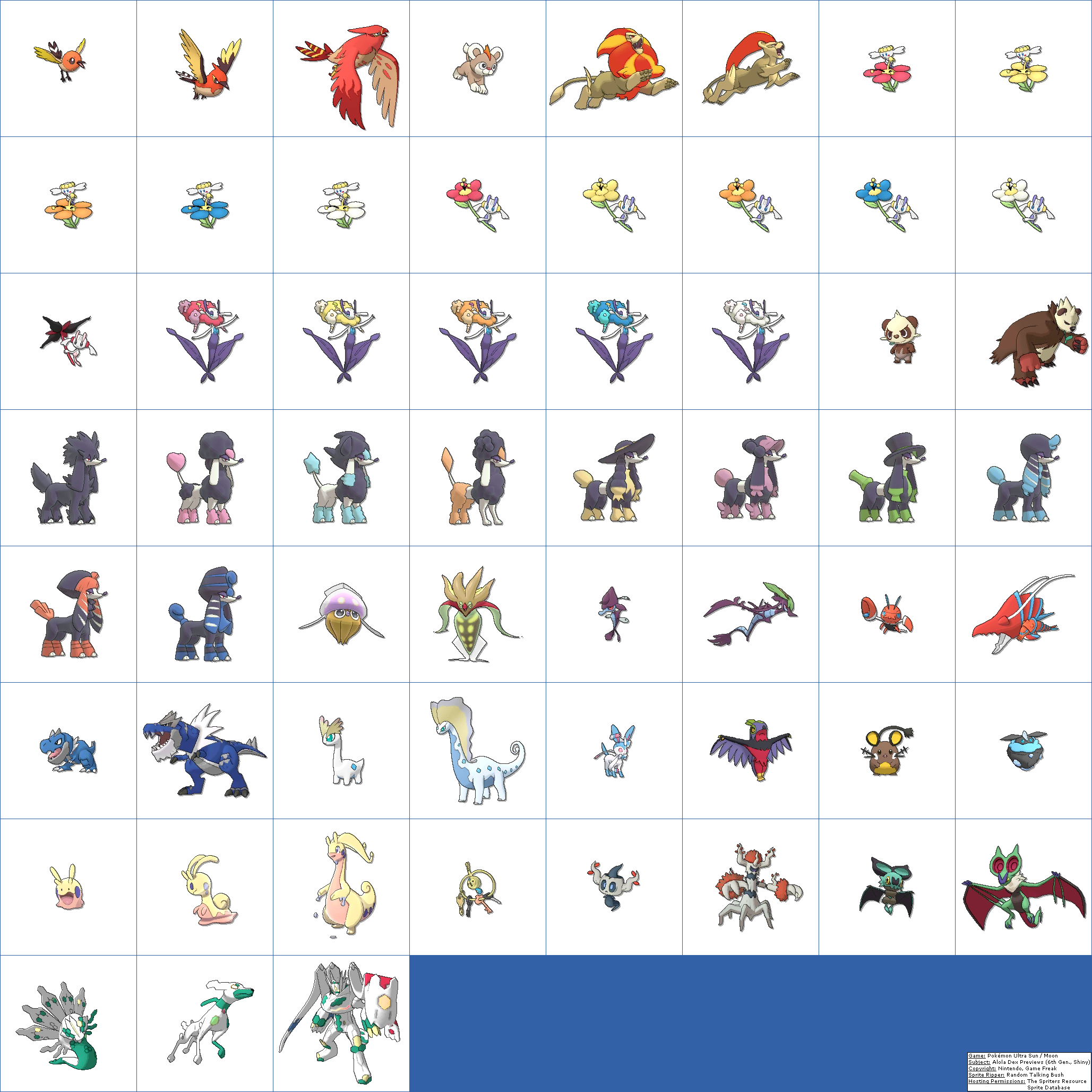 The Spriters Resource - Full Sheet View - Pokémon Ultra Sun / Ultra Moon -  Alola Dex Previews (6th Generation, Normal)