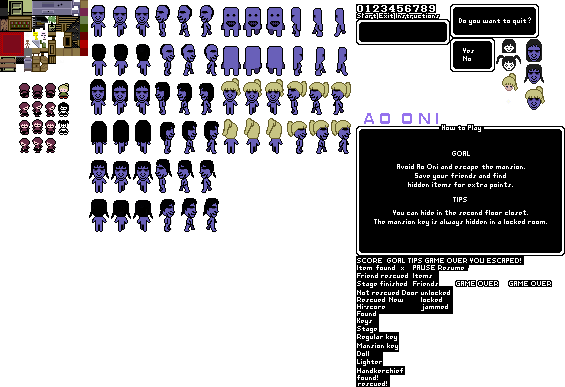 Characters Sprites, Aooni Wikia