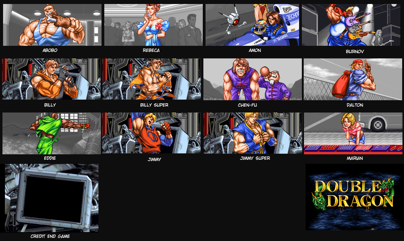 Double Dragon Neo-Geo all Characters and bosses 