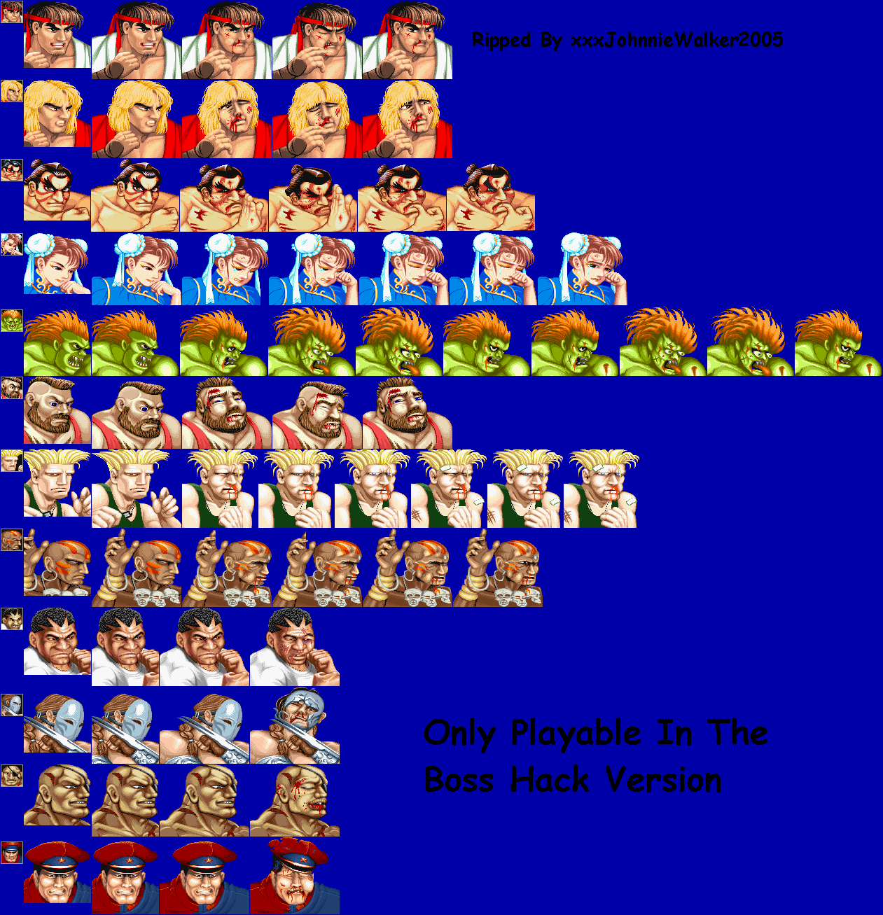 Arcade Street Fighter 2 / Super Street Fighter 2 - Portraits (Champion - Spriters Resource