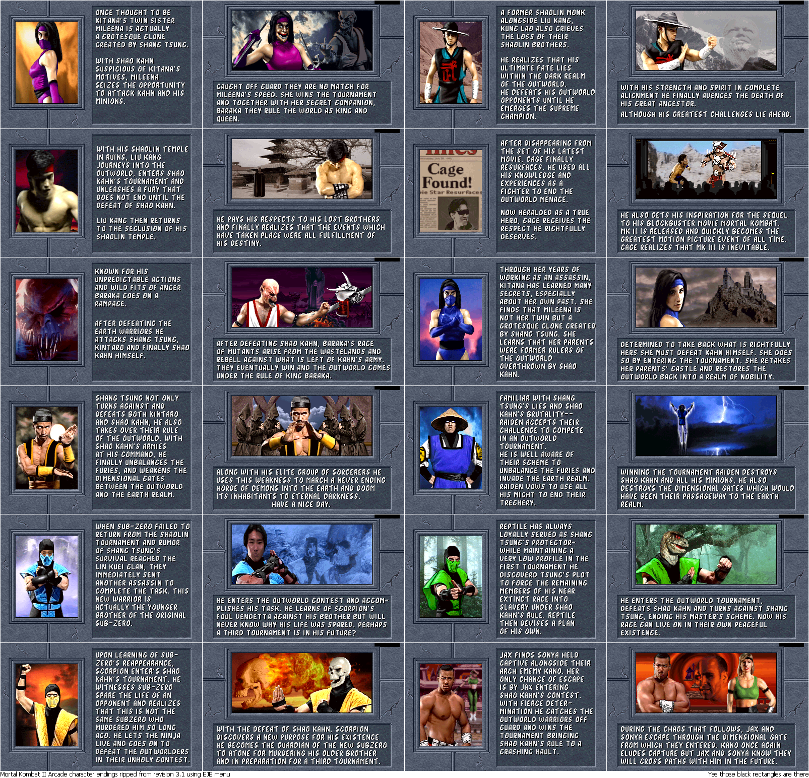 Mortal Kombat 2 - Baraka Move List 