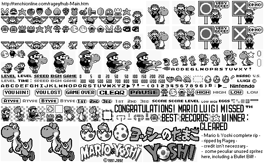 Game Boy / GBC - Yoshi / Mario Yoshi - Mario & Yoshi The Spriters Resource