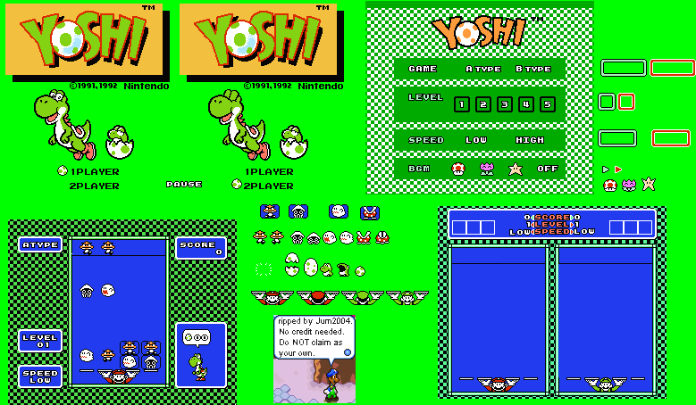 Mario & Yoshi, NES, Jogos