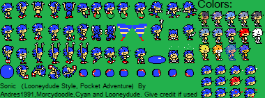 Custom / Edited - Sonic the Hedgehog Customs - Sonic (LooneyDude-Style,  Expanded) - The Spriters Resource