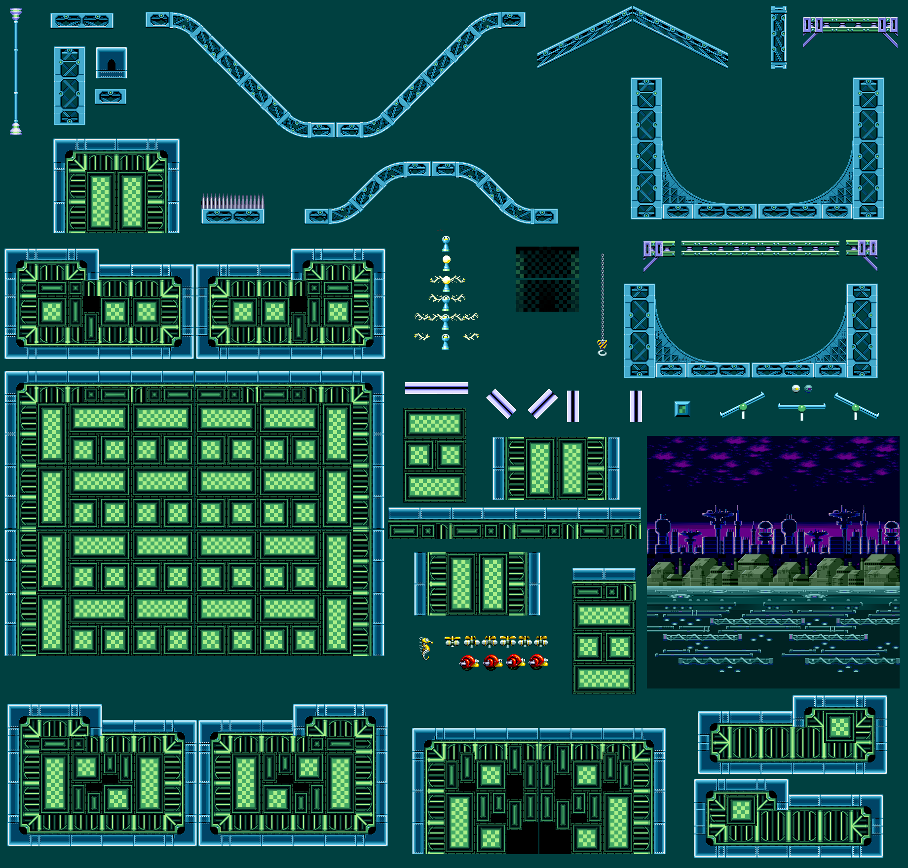 Genesis / 32X / SCD - Metal Sonic Rebooted (Hack) - Neo Utopia Zone Act 1 -  The Spriters Resource
