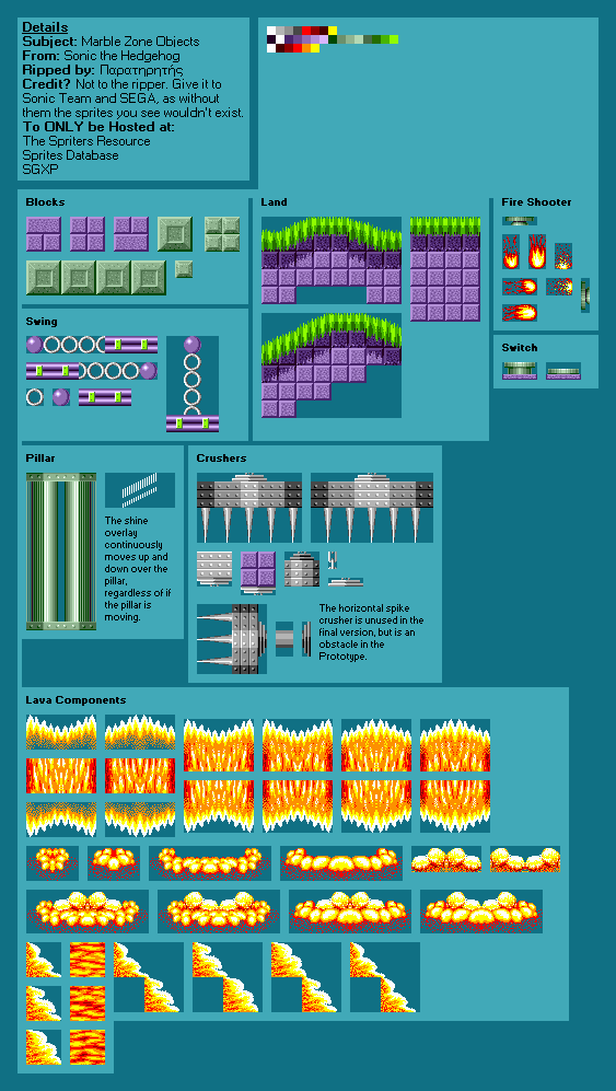 Genesis / 32X / SCD - Sonic the Hedgehog - Objects (Common) - The Spriters  Resource