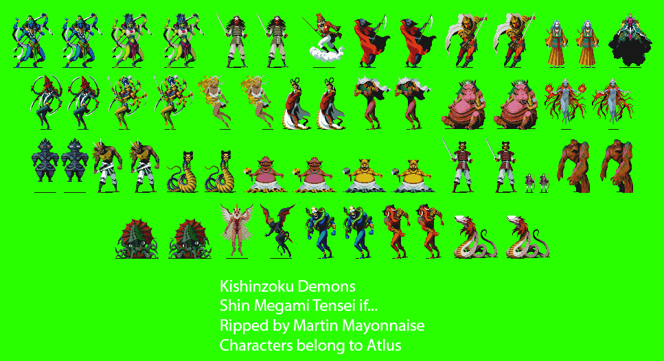 The Spriters Resource - Full Sheet View - Majin Tensei (JPN) - Demons
