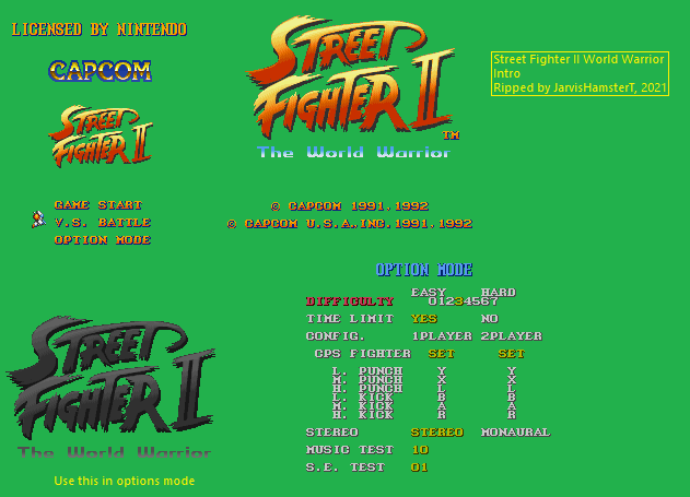 Street Fighter 2: The World Warrior [SNES]. Notice where 2P's cursor is,  that is where Vega's 'spot' is on …