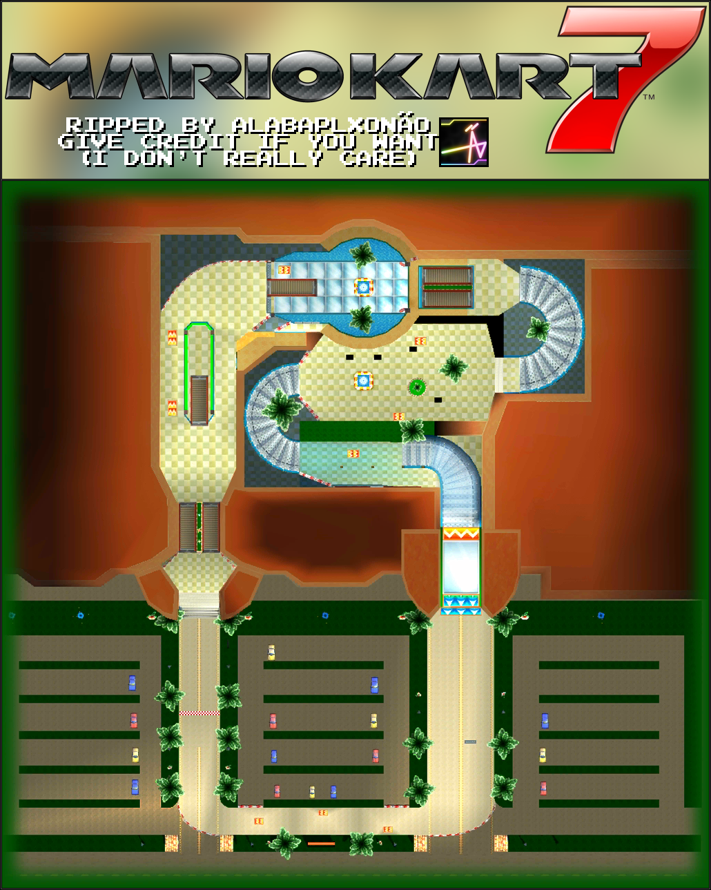 Fruitig gevangenis limoen The Spriters Resource - Full Sheet View - Mario Kart 7 - Wii Coconut Mall