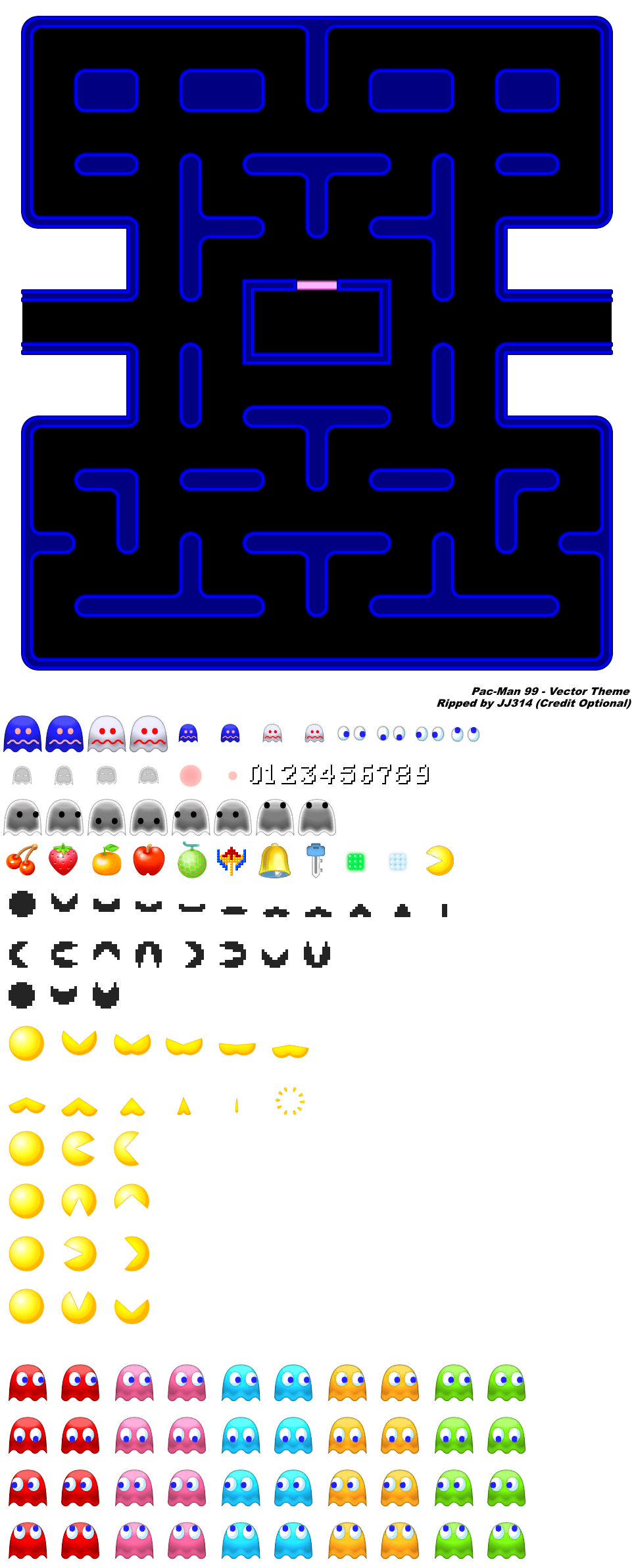 The Spriters Resource - Full Sheet View - Pac-Man 99 - Mappy