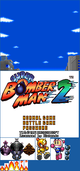 SNES - Super Bomberman 2 - Main Menu - The Spriters Resource