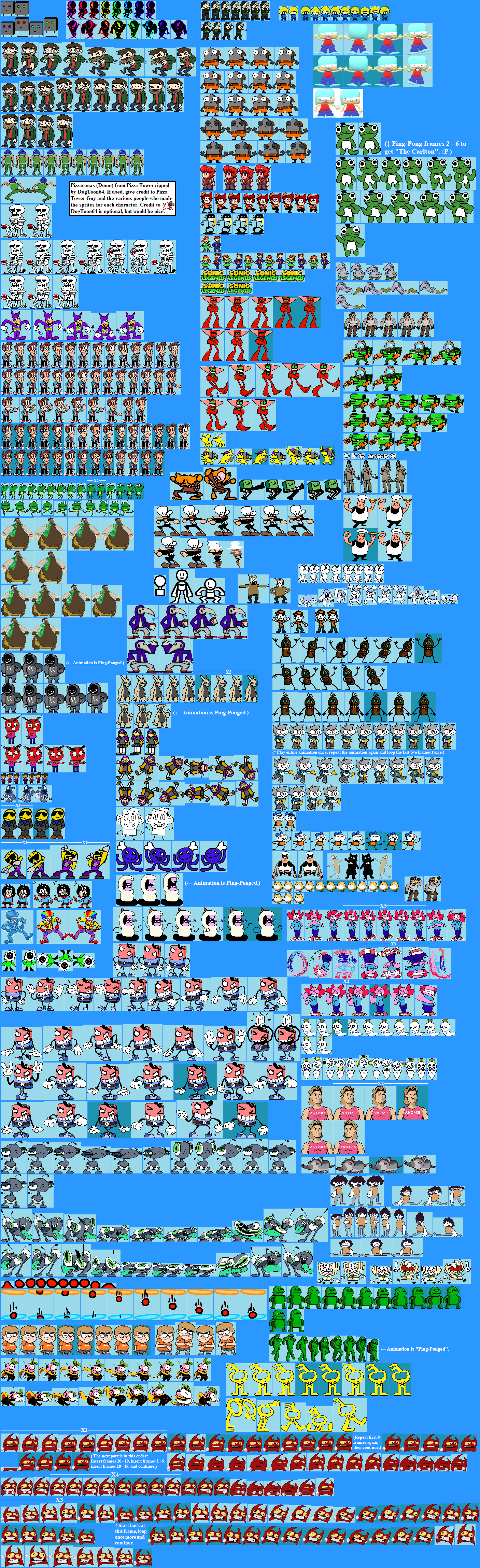 The Spriters Resource - Full Sheet View - Pizza Tower - Free Milk