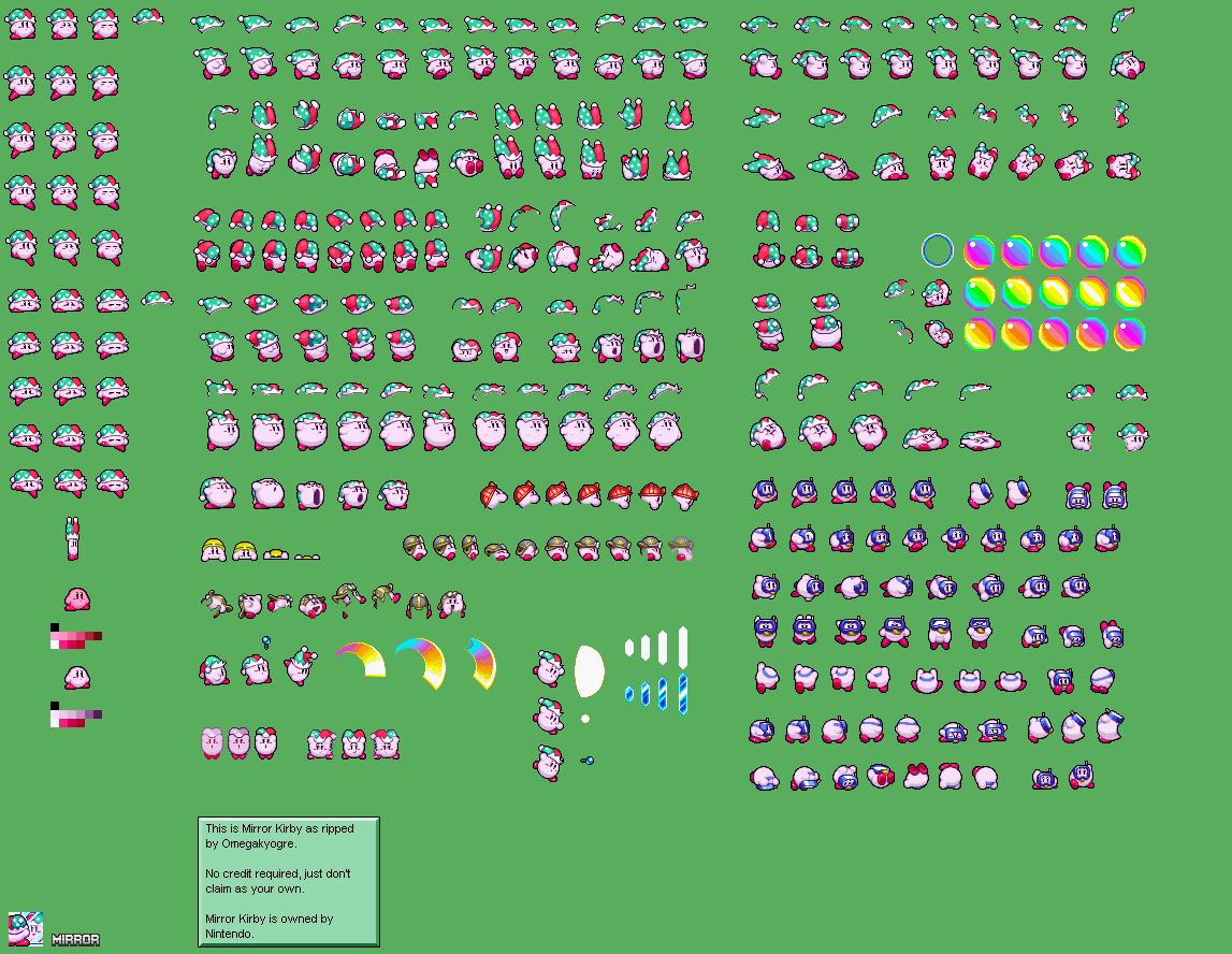 Kirby Super Star Ultra Kirby and Copy Abilities Bead Sprites