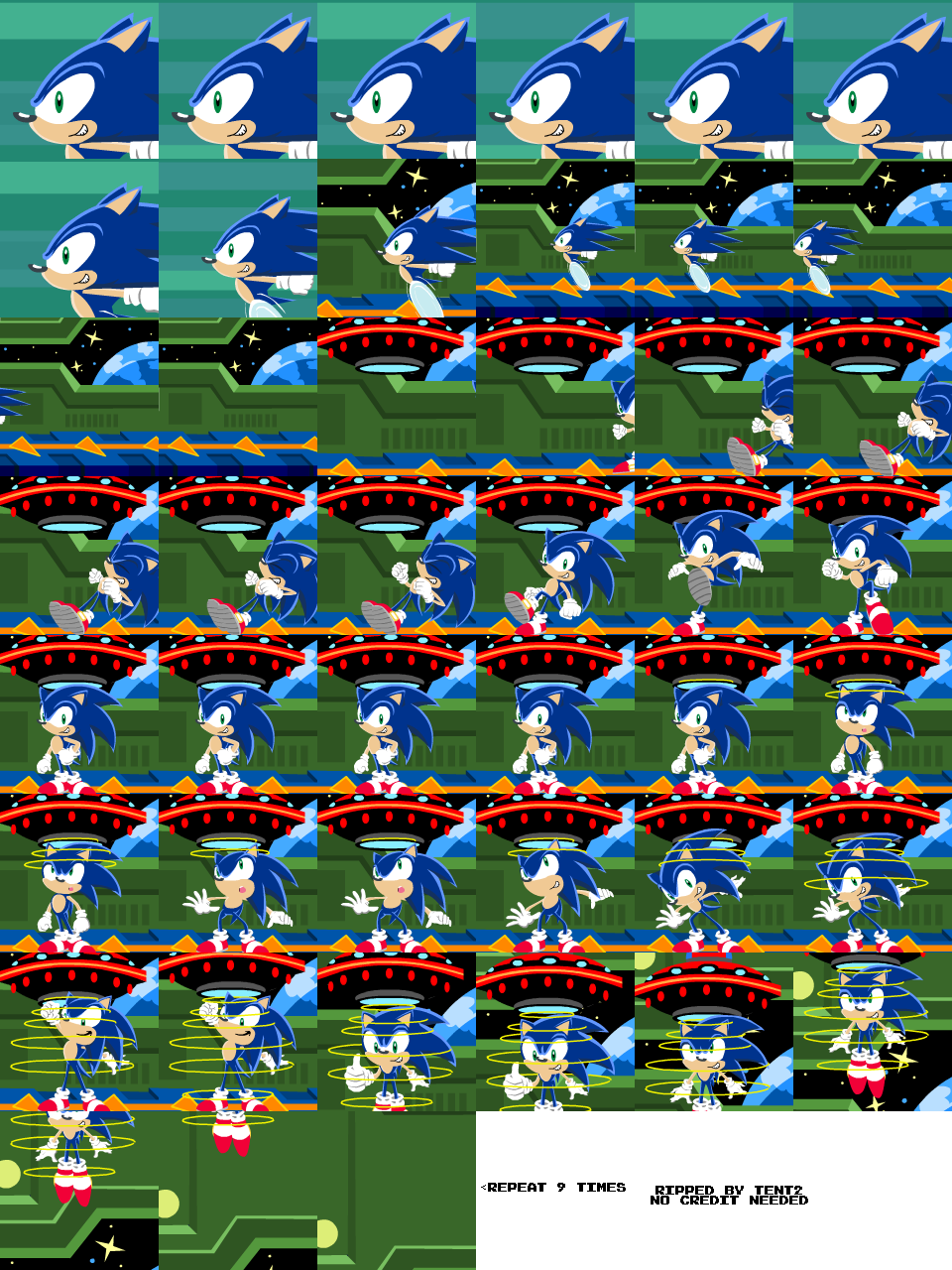 Lapper on X: Sonic sprites from each genesis game with the palettes from  each genesis game.  / X