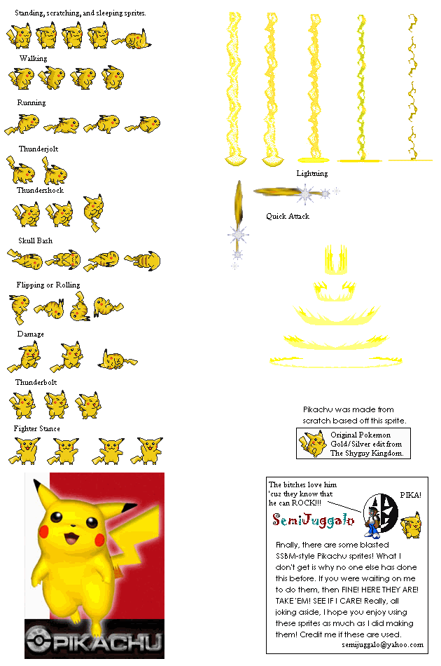 Game Boy / GBC - Pokémon Yellow - Pikachu - The Spriters Resource