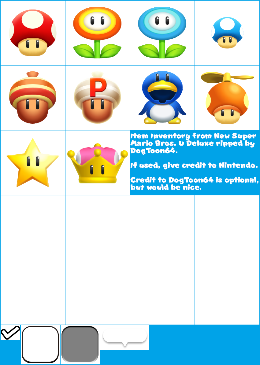 Afscheiden Doorzichtig Stevig Nintendo Switch - New Super Mario Bros. U Deluxe - Item Inventory - The  Spriters Resource
