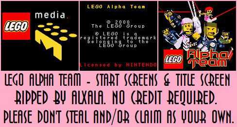 Game Boy GBC - LEGO Alpha Team - Start Screens & Title Screen - The Spriters Resource