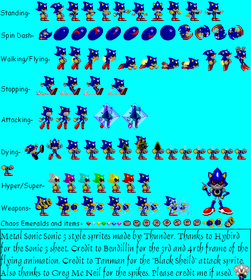 Mecha Sonic sprites listo 