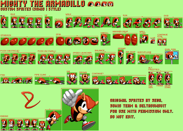 PC / Computer - Sonic Mania - Mighty the Armadillo - The Spriters Resource