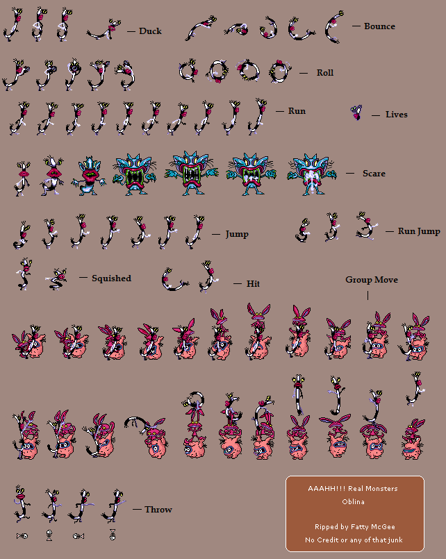 The Spriters Resource Full Sheet View ahh Real Monsters Oblina