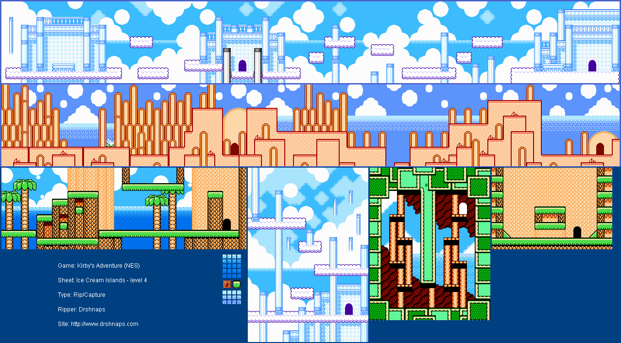 NES - Kirby's Adventure - Ice Cream Island 4 - The Spriters Resource