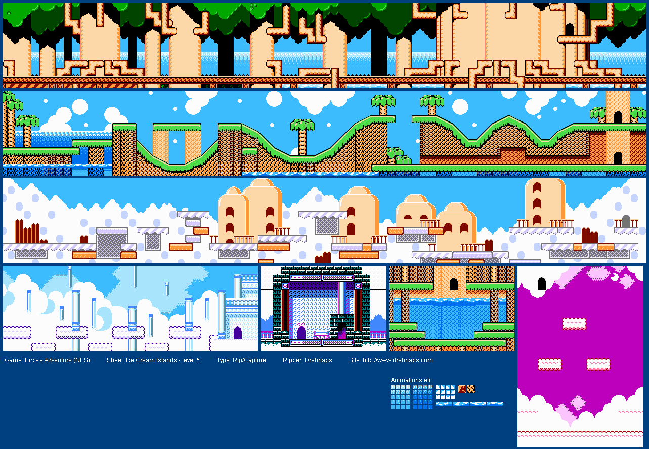 NES - Kirby's Adventure - Ice Cream Island 5 - The Spriters Resource