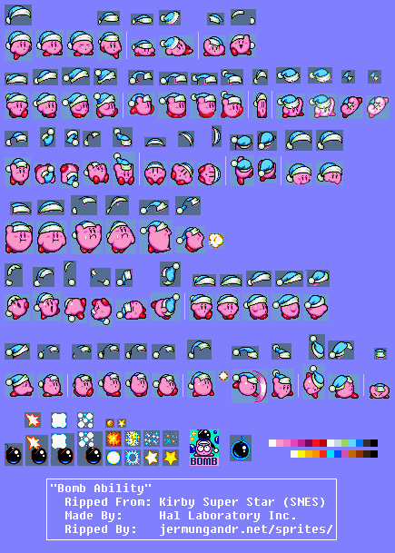 SNES - Kirby Super Star / Kirby's Fun Pak - Bomb Kirby - The Spriters  Resource