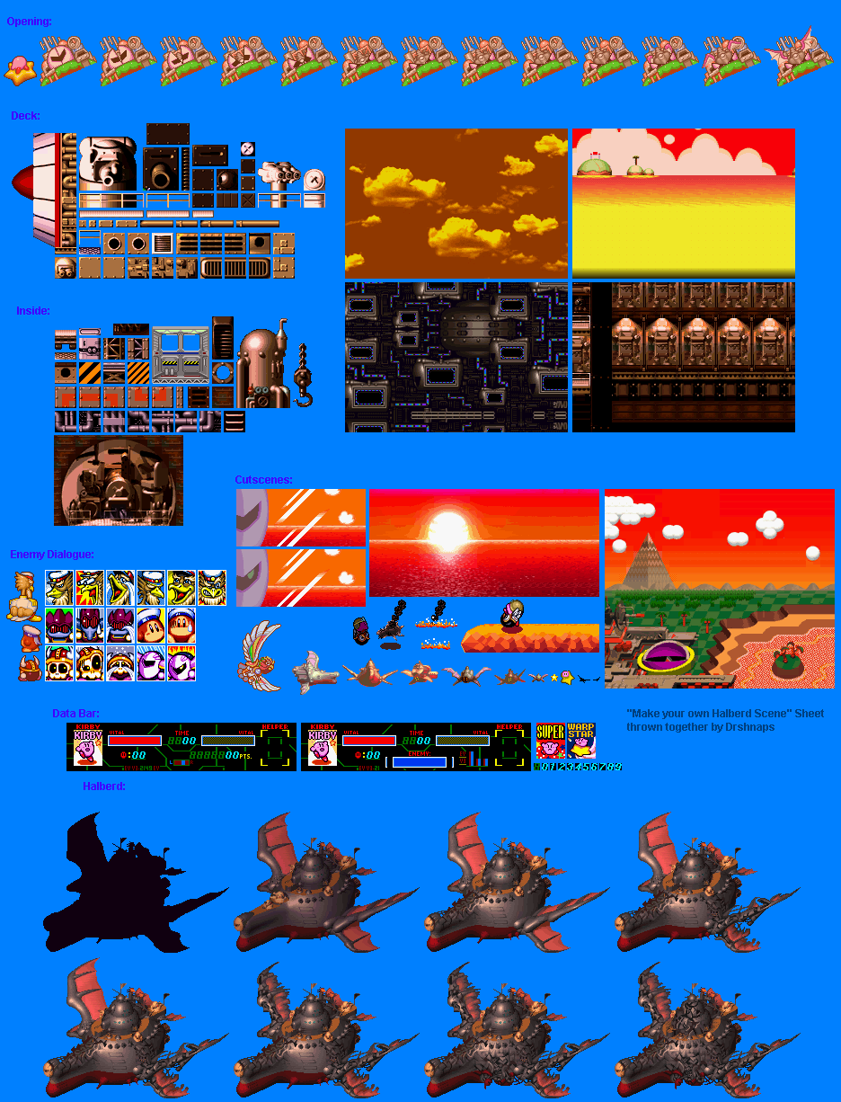 SNES - Kirby Super Star / Kirby's Fun Pak - Revenge of Meta Knight  Cutscenes - The Spriters Resource