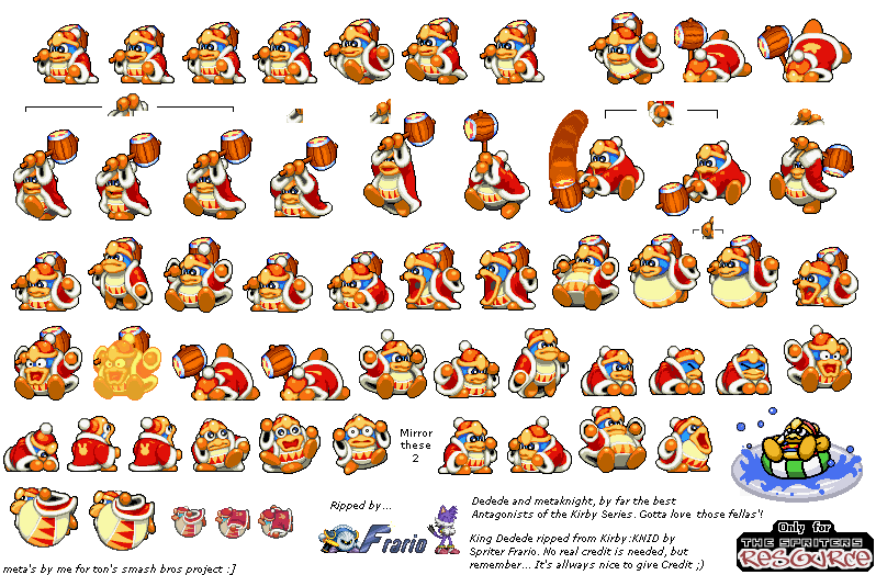 SNES - Kirby's Dream Land 3 - King Dedede - The Spriters Resource