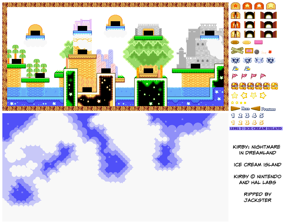 Game Boy Advance - Kirby: Nightmare in Dream Land - World 02 Ice Cream  Islands - The Spriters Resource