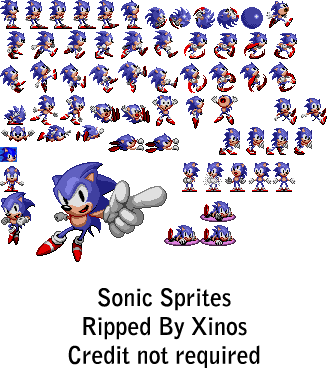 Download Sonic Sprite Sheet PNG Image with No Background 