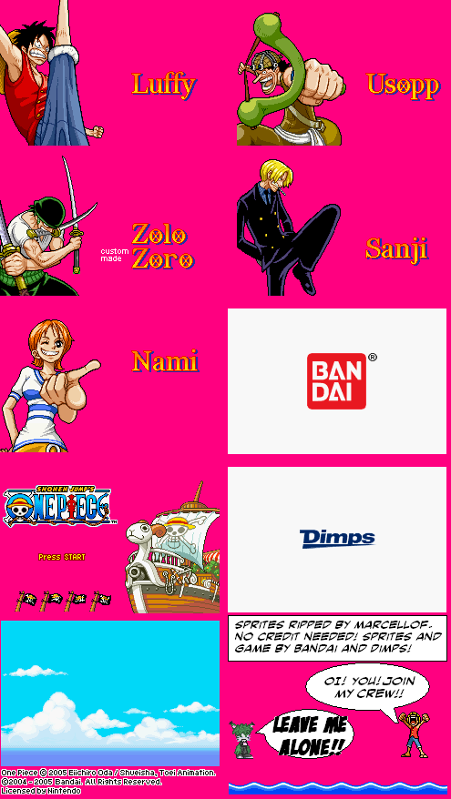 Game Boy Advance - One Piece - Sanji - The Spriters Resource