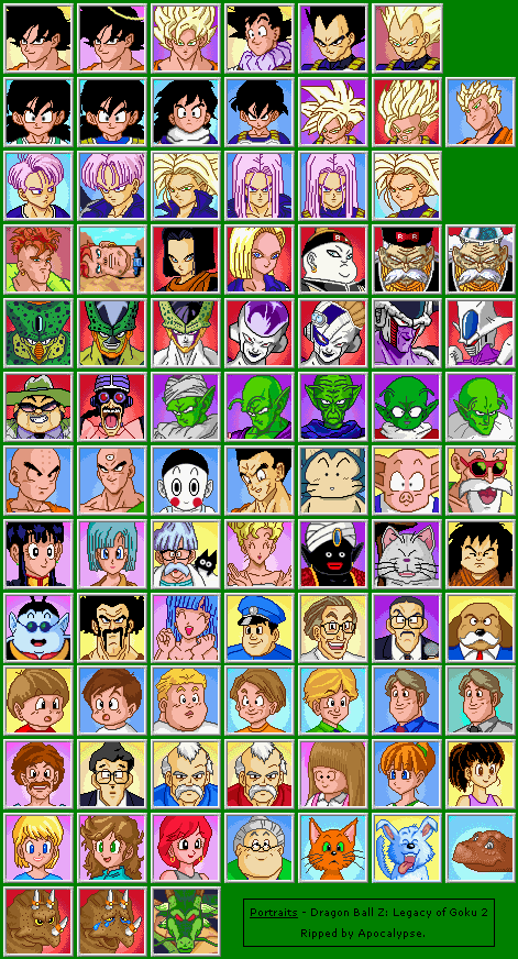 Game Boy Advance - Dragon Ball Z: The Legacy of Goku II - Portraits - The  Spriters Resource