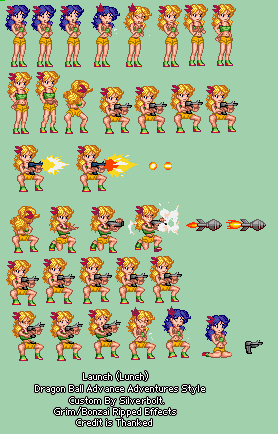 The Spriters Resource Full Sheet View Dragon Ball Customs Launch Dragon Ball Advance Adventure Style