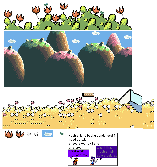 Game Boy Advance - Super Mario Advance 3: Yoshi's Island - Level 1  Background - The Spriters Resource