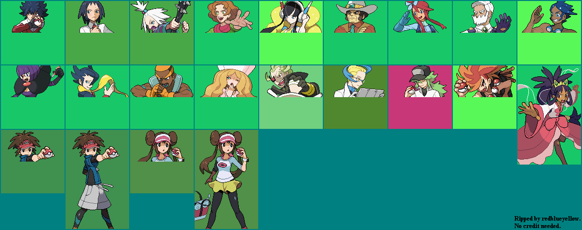 DS / DSi - Pokémon Black 2 / White 2 - Trainer VS. Faces - The Spriters  Resource
