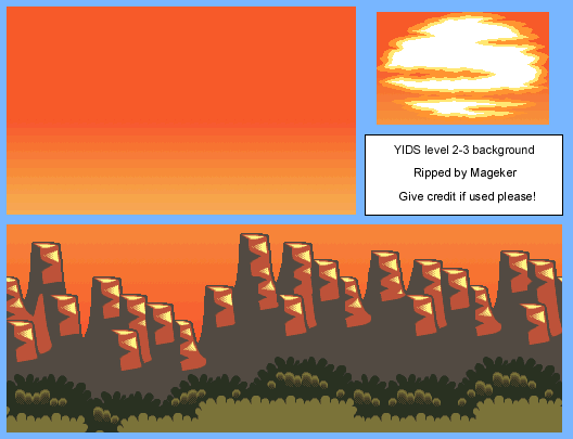 DS / DSi - Yoshi's Island DS - World 2-3 Background - The Spriters Resource