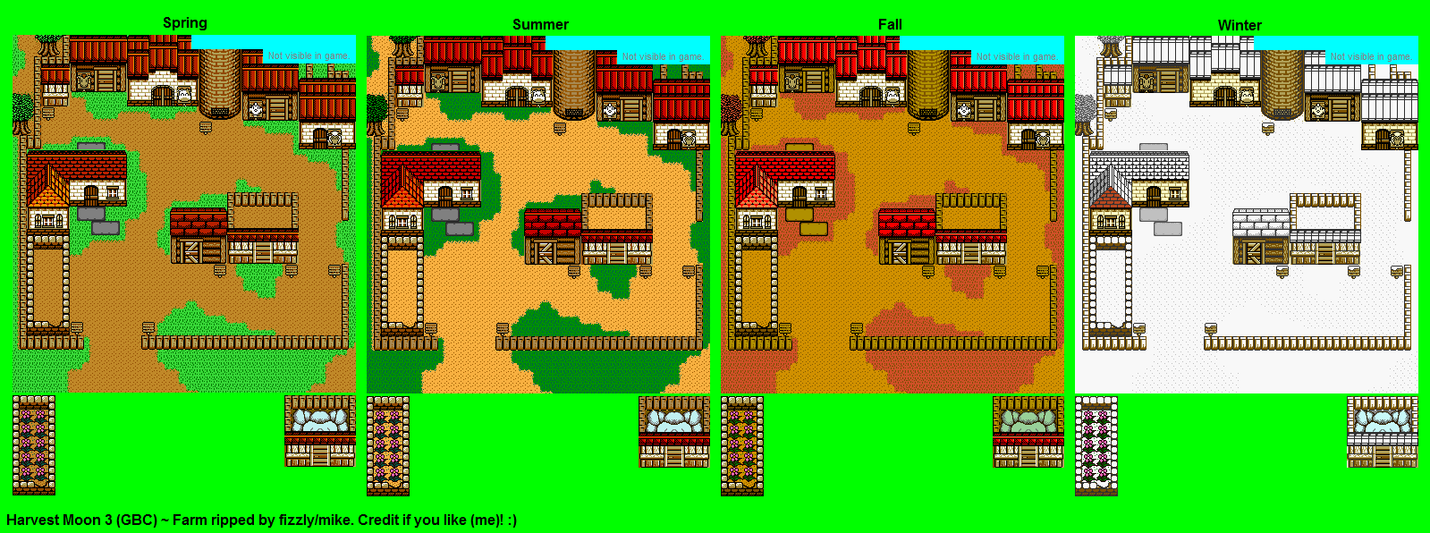 Game Boy / GBC - Harvest Moon GBC 3 - Farm - The Spriters Resource