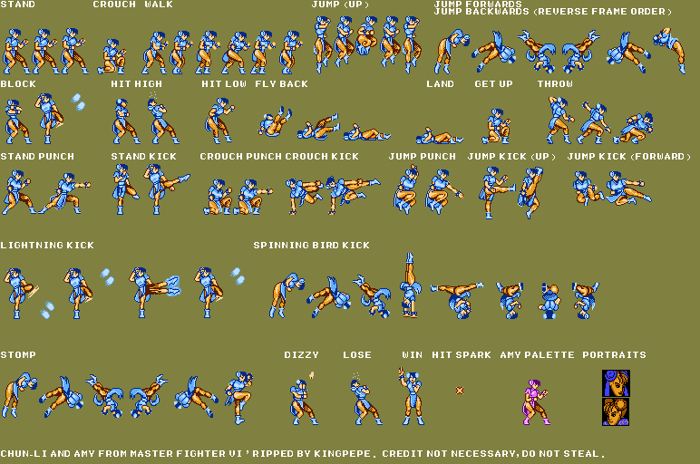 The Spriters Resource - Full Sheet View - Street Fighter 2 / Master Fighter  2 (Bootleg) - Guile