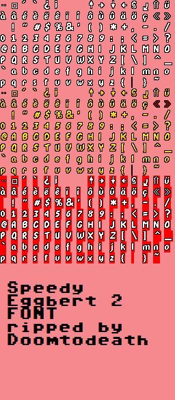 PC / Computer - Speedy Eggbert - Font - The Spriters Resource