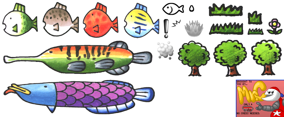 The Spriters Resource - Full Sheet View - Wii Play - Fish